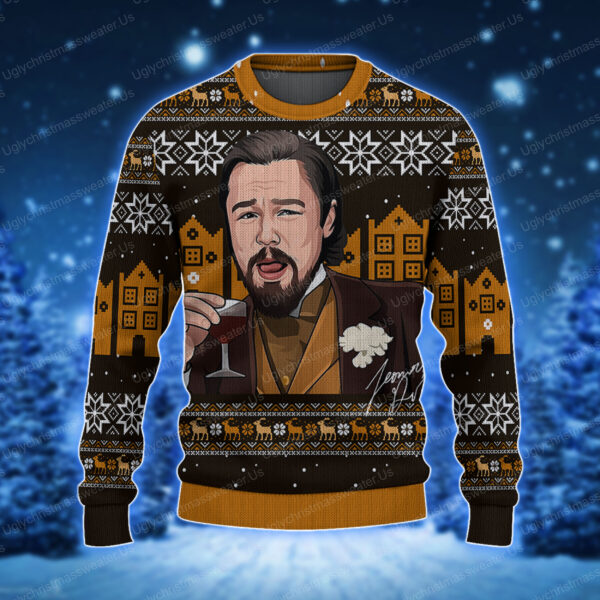 Leonardo Dicaprio Jay Gatsby Funny Meme Ugly Christmas Sweater