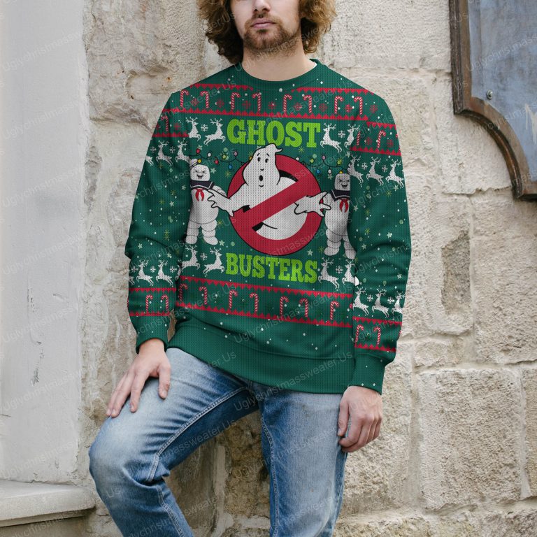A Green Ugly Christmas Sweater With Ghostbusters On It 04 Uglychristmassweater.us 2023