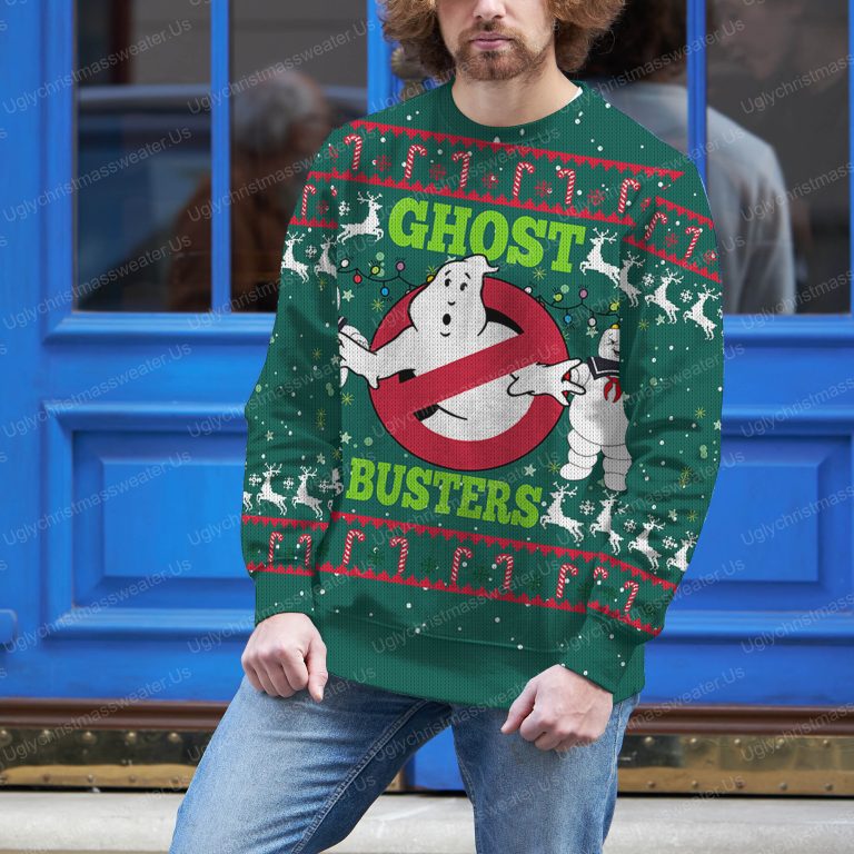 A Green Ugly Christmas Sweater With Ghostbusters On It 3 Uglychristmassweater.us 2023