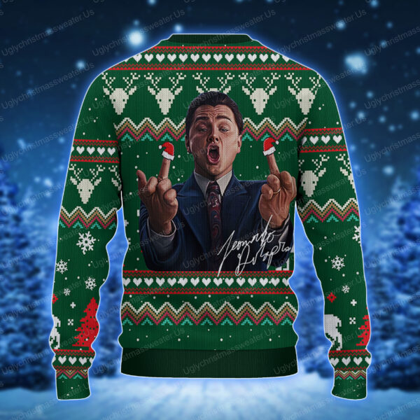 Leonardo DiCaprio Wolf Fuck You Ugly Christmas Sweater