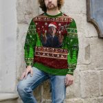 Leonardo DiCaprio Wolf Of Wallstreet Crimson Red And Deep Blue Ugly Christmas Sweater