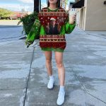Leonardo DiCaprio Wolf Of Wallstreet Crimson Red And Deep Blue Ugly Christmas Sweater
