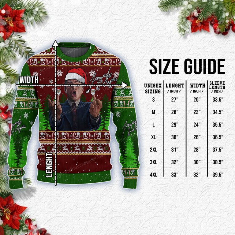 Leonardo DiCaprio Wolf Of Wallstreet Crimson Red And Deep Blue Ugly Christmas Sweater