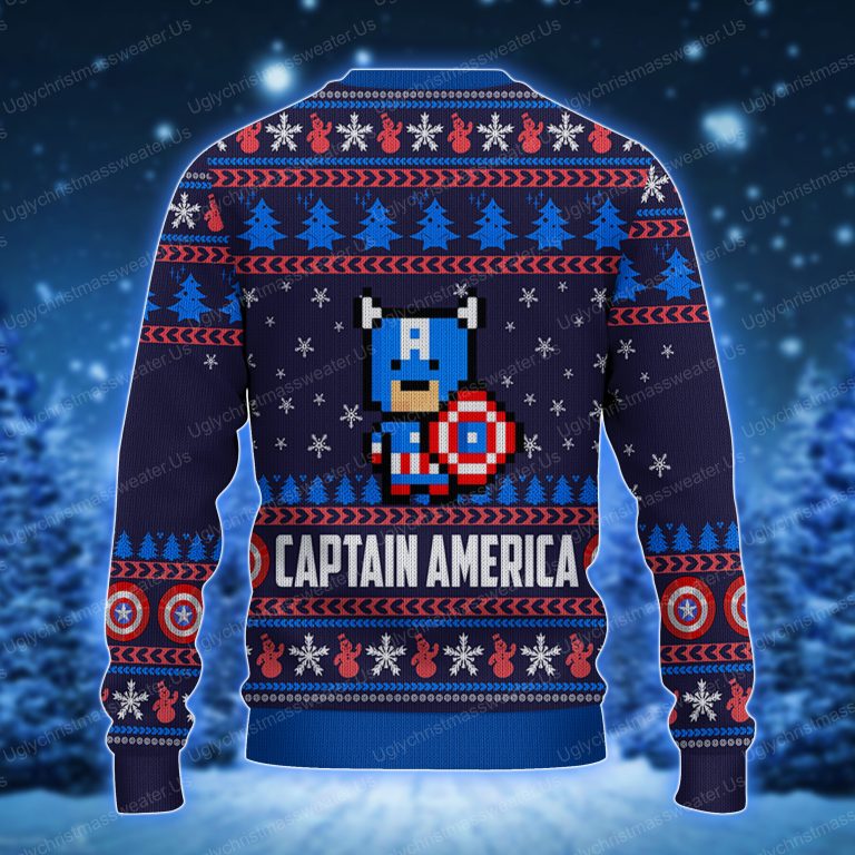 Captain America Lego Avengers Dark Purple Chirstmas Sweater 2 Uglychristmassweater.us 2023