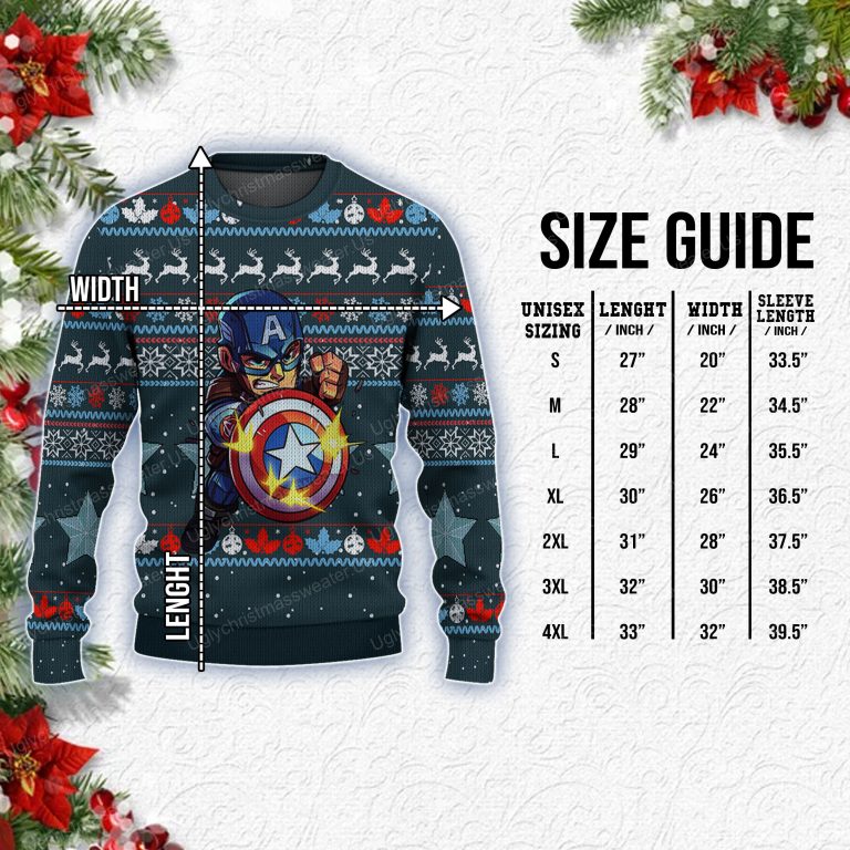 Cute Captain America Shield Marvel Avengers Christmas Sweater 7 Uglychristmassweater.us 2023