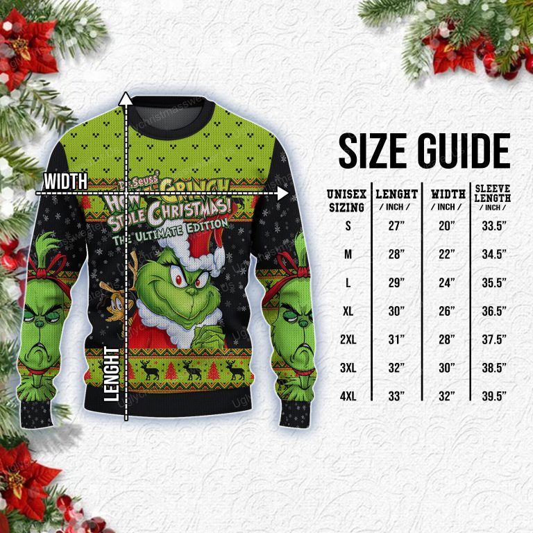 Cute Green Grinch Face Christmas Sweater Snow Pattern 7 Uglychristmassweater.us 2023