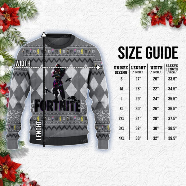 Fortnite Raven Logo Silver And White Color Ugly Holiday Sweater