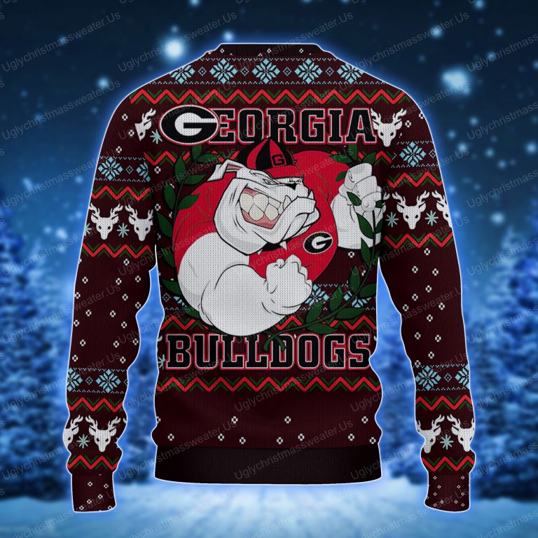 Funny Georgia Bulldogs Laurel Wreath Ugly Sweater Classic Black And Red 2 Uglychristmassweater.us 2023