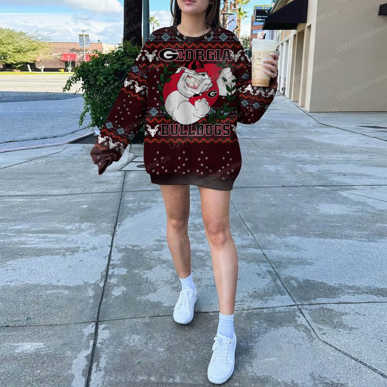 Funny Georgia Bulldogs Laurel Wreath Ugly Sweater Classic Black And Red 5 Uglychristmassweater.us 2023