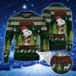 Georgia Bulldogs And Snoopy Ugly Sweater Black And Vibrant Green