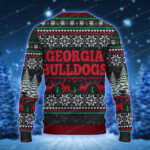 Georgia Bulldogs Football Santa Claus Style Ugly Christmas Sweater Classic Black And Red