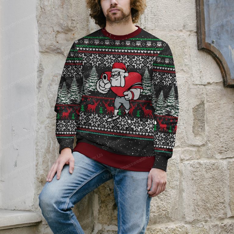 Georgia Bulldogs Football Santa Claus Style Ugly Christmas Sweater Classic Black And Red 4 Uglychristmassweater.us 2023