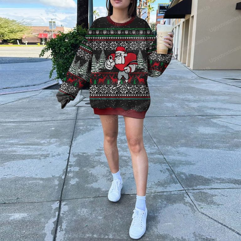 Georgia Bulldogs Football Santa Claus Style Ugly Christmas Sweater Classic Black And Red 5 Uglychristmassweater.us 2023