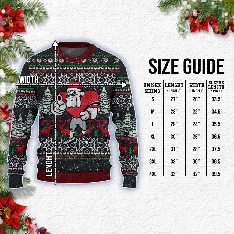 Georgia Bulldogs Football Santa Claus Style Ugly Christmas Sweater Classic Black And Red 7 Uglychristmassweater.us 2023