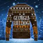 Georgia Bulldogs Logo With Super Bowl Ugly Sweater Brown And Bold Yellow 2 Uglychristmassweater.us 2023