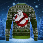 Ghostbusters Dark Green Spooky Style Ugly Christmas Sweater