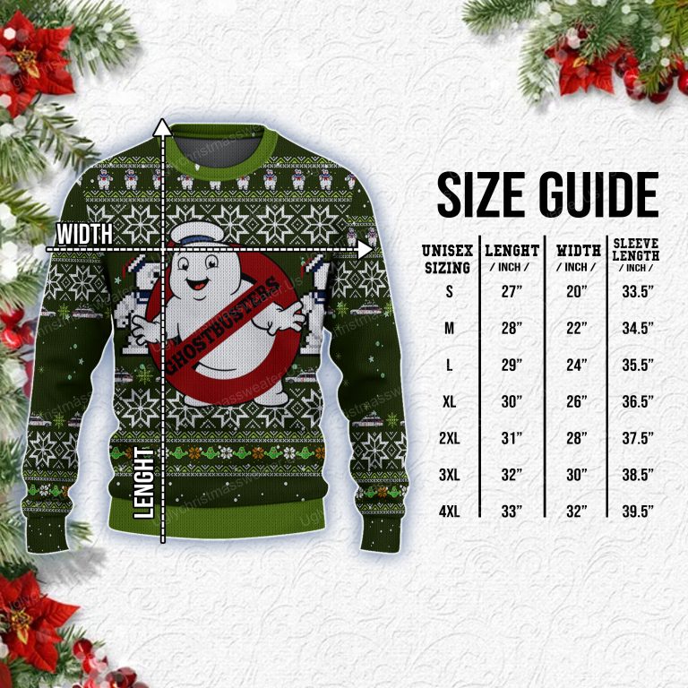 Ghostbusters Dark Green Spooky Style Ugly Christmas Sweater 7 Uglychristmassweater.us 2023