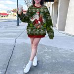 Ghostbusters Gift Box Style Dark Green And Crimson Red Ugly Christmas Sweater 6 Uglychristmassweater.us 2023