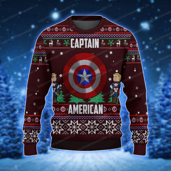 Lego Shield Marvel Captain America Holiday Sweater 1 Uglychristmassweater.us 2023