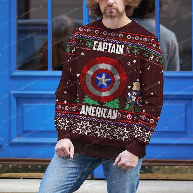 Lego Shield Marvel Captain America Holiday Sweater 3 Uglychristmassweater.us 2023