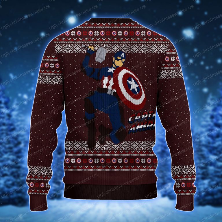 Marvel Legends Captain America Chirstmas Sweater 2 Uglychristmassweater.us 2023