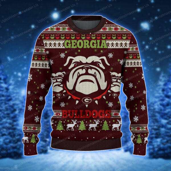 Pride Georgia Bulldogs Ugly Christmas Sweater Crimson Red And White 1 Uglychristmassweater.us 2023