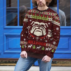 Pride Georgia Bulldogs Ugly Christmas Sweater Crimson Red And White