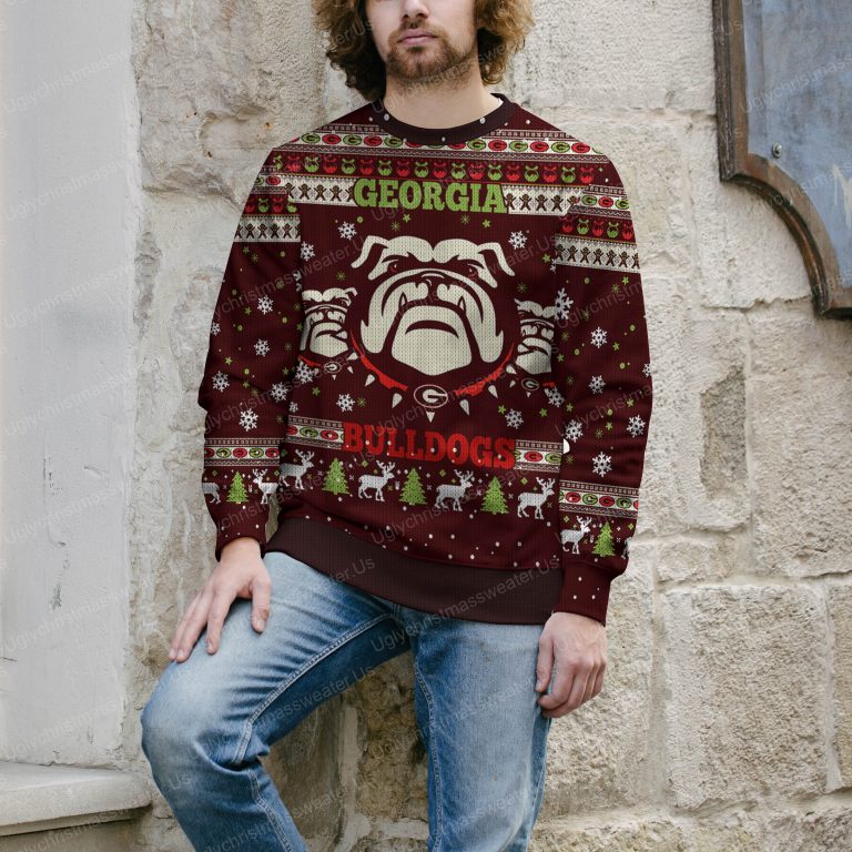 Pride Georgia Bulldogs Ugly Christmas Sweater Crimson Red And White 4 Uglychristmassweater.us 2023