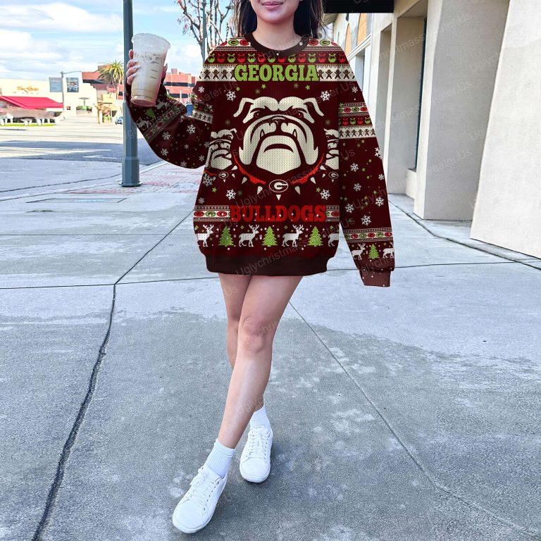 Pride Georgia Bulldogs Ugly Christmas Sweater Crimson Red And White 6 Uglychristmassweater.us 2023