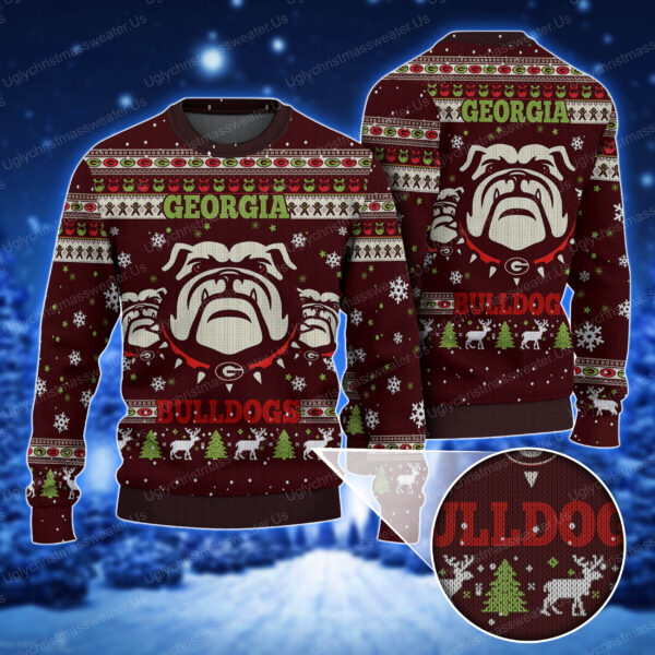 Pride Georgia Bulldogs Ugly Christmas Sweater Crimson Red And White