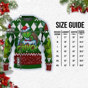 The Grinch With Santa Hat Christmas Sweater