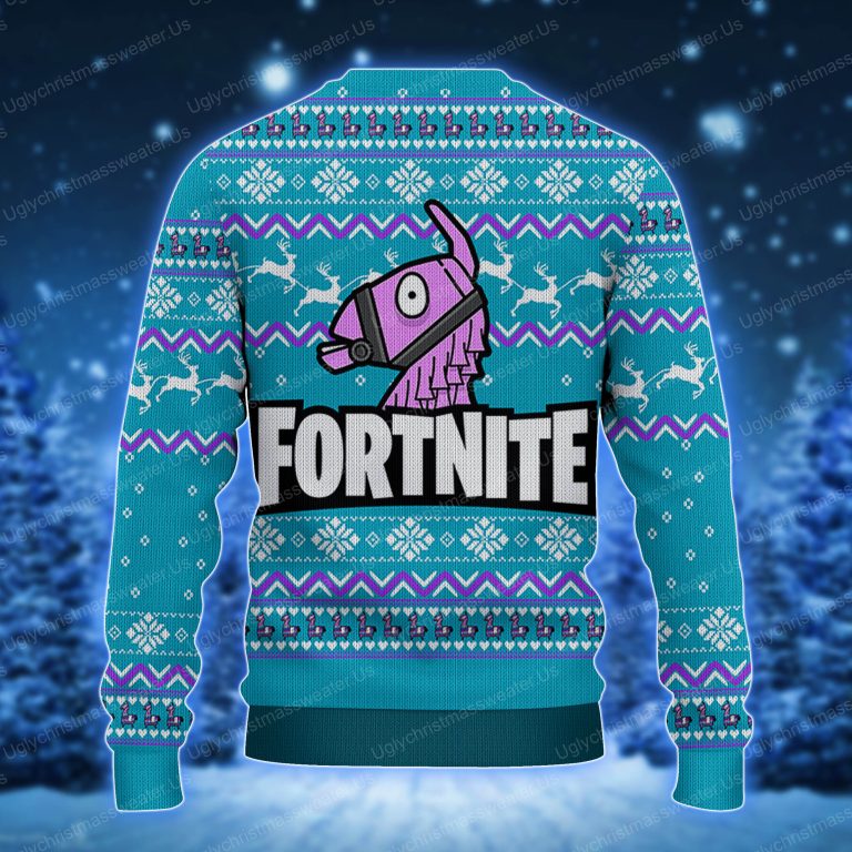 Unicorn And Fortnite Logo Ugly Xmas Sweater 2 Uglychristmassweater.us 2023