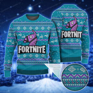 Unicorn And Fortnite Logo Ugly Xmas Sweater