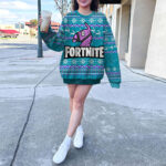 Unicorn And Fortnite Logo Ugly Xmas Sweater