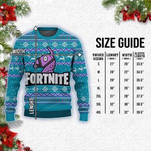 Unicorn And Fortnite Logo Ugly Xmas Sweater