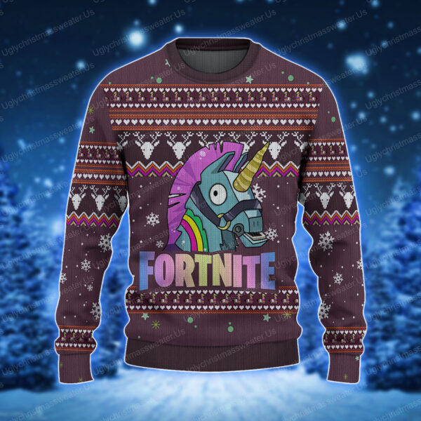 Unicorn Fortnite Clothes Ugly Christmas Sweater