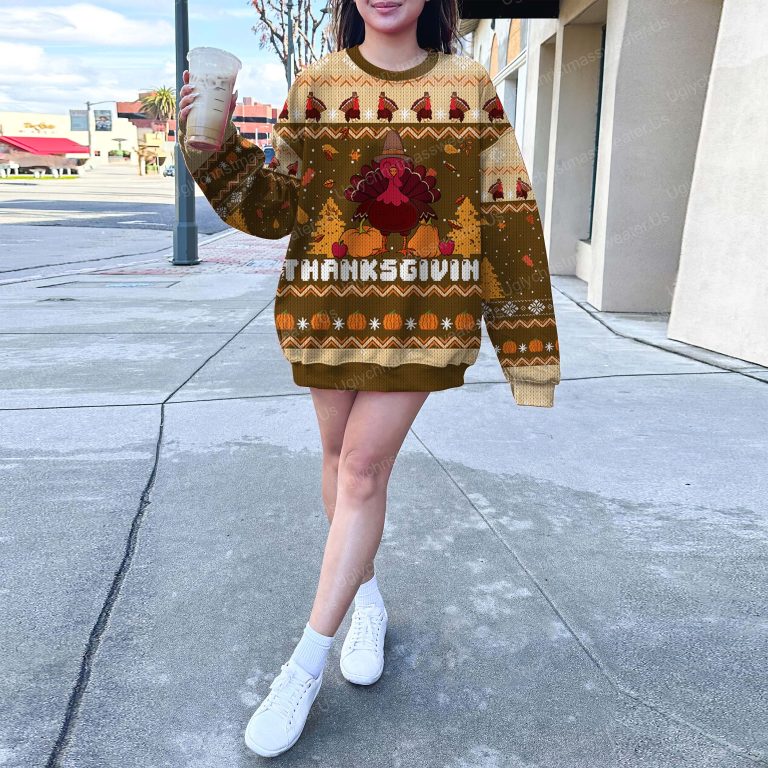 Happy Thanksgiving Rooster Funny Turkey Ugly Sweater 6 - Uglychristmassweater.us