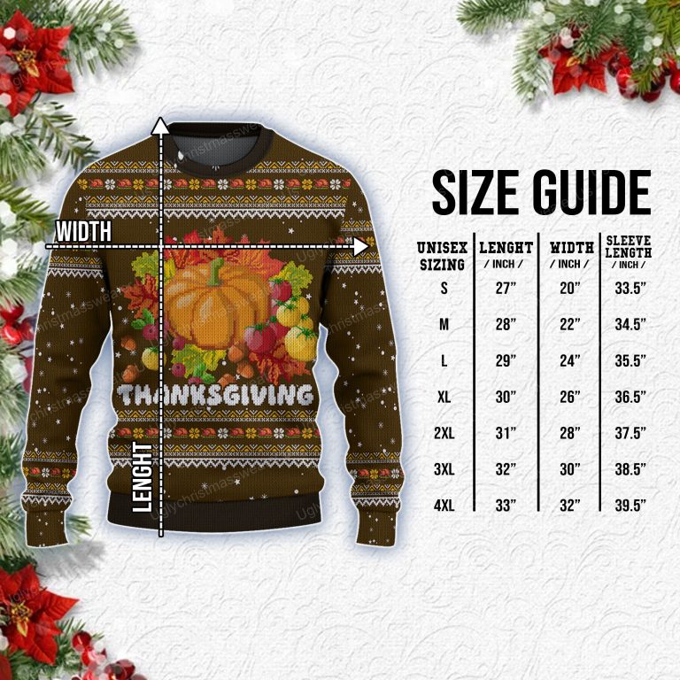 Merry Thanksgiving Pumpkin Ugly Holiday Sweater Brown 7 - Uglychristmassweater.us