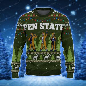 Green Penn State's Nittany Lion Mascot Ugly Sweater