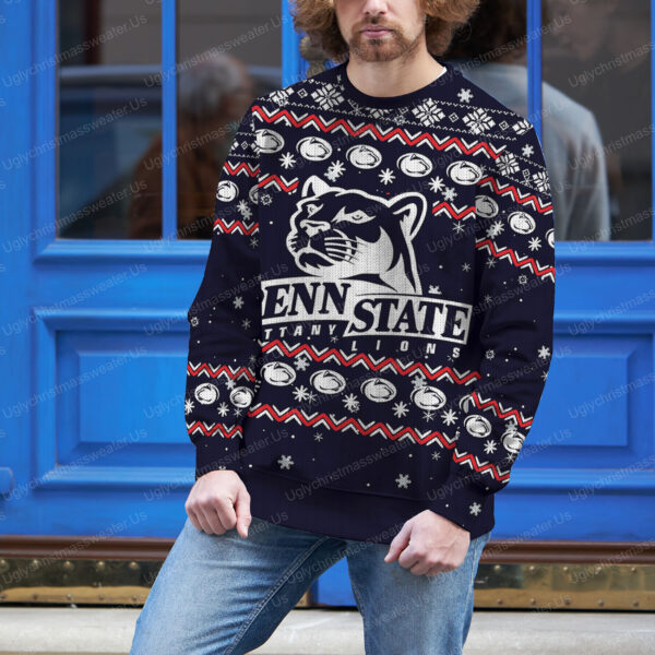 Penn State Nittany Lions Football Blue Xmas Ugly Sweater