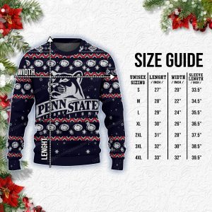 Penn State Nittany Lions Football Blue Xmas Ugly Sweater