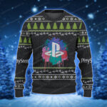 Play Station Retro Black Xmas Holiday Ugly Sweater