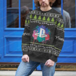 Play Station Retro Black Xmas Holiday Ugly Sweater