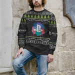 Play Station Retro Black Xmas Holiday Ugly Sweater