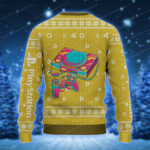 Playstation 5 Logo Yellow Snowflakes Pattern Ugly Sweater