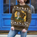 Scooby Doo And Shaggy Brown Reindeer Pattern Holiday Sweater