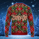 Scooby-Doo Logo Caro Red And Green Pattern Ugly Sweater