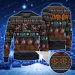 Scooby Doo With Snowman Sleigh Deer Car Pattern Xmas Sweaters