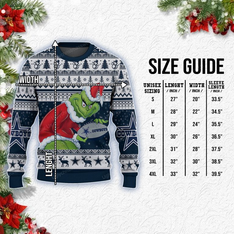 Grinch Holding Dallas Cowboys Football American Christmas Ugly Sweater 7 - Uglychristmassweater.us