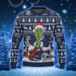 Grinch Snowman Dallas Cowboys Football And Helmet Ugly Xmas Sweater